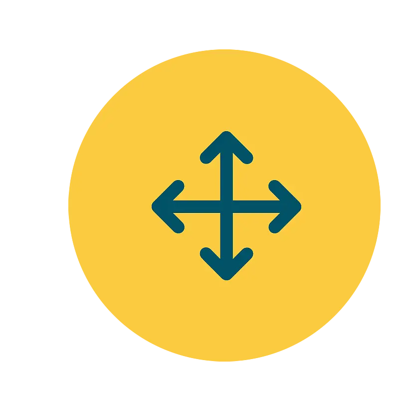 Icon mit Pfeilen in 4 Himmelsrichtungen