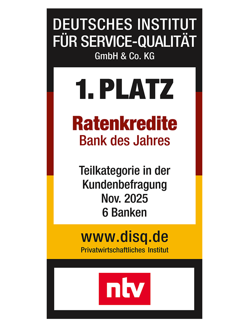 Bank des Jahres - Ratenkredit 2025