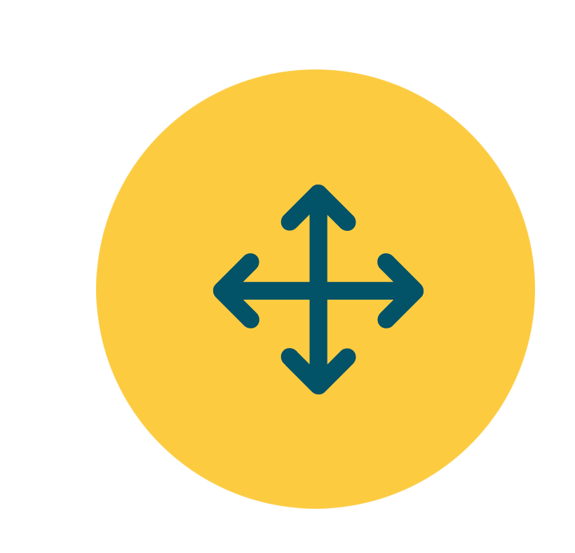 Icon mit Pfeilen in 4 Himmelsrichtungen